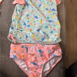 Disney Girls Stitch Swim Tankini in Mint Green and Pink
